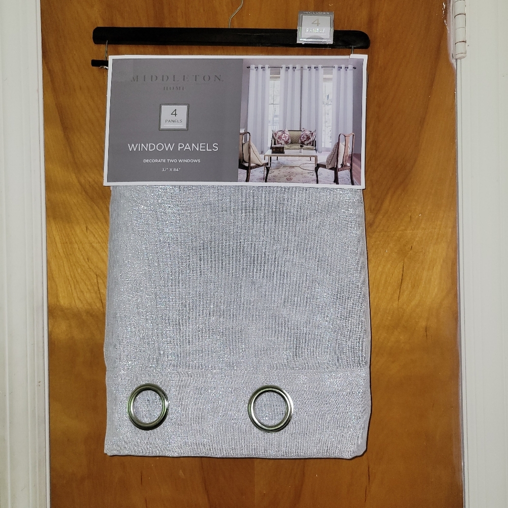 Middleton Home Silver Metallic Grommet Curtains